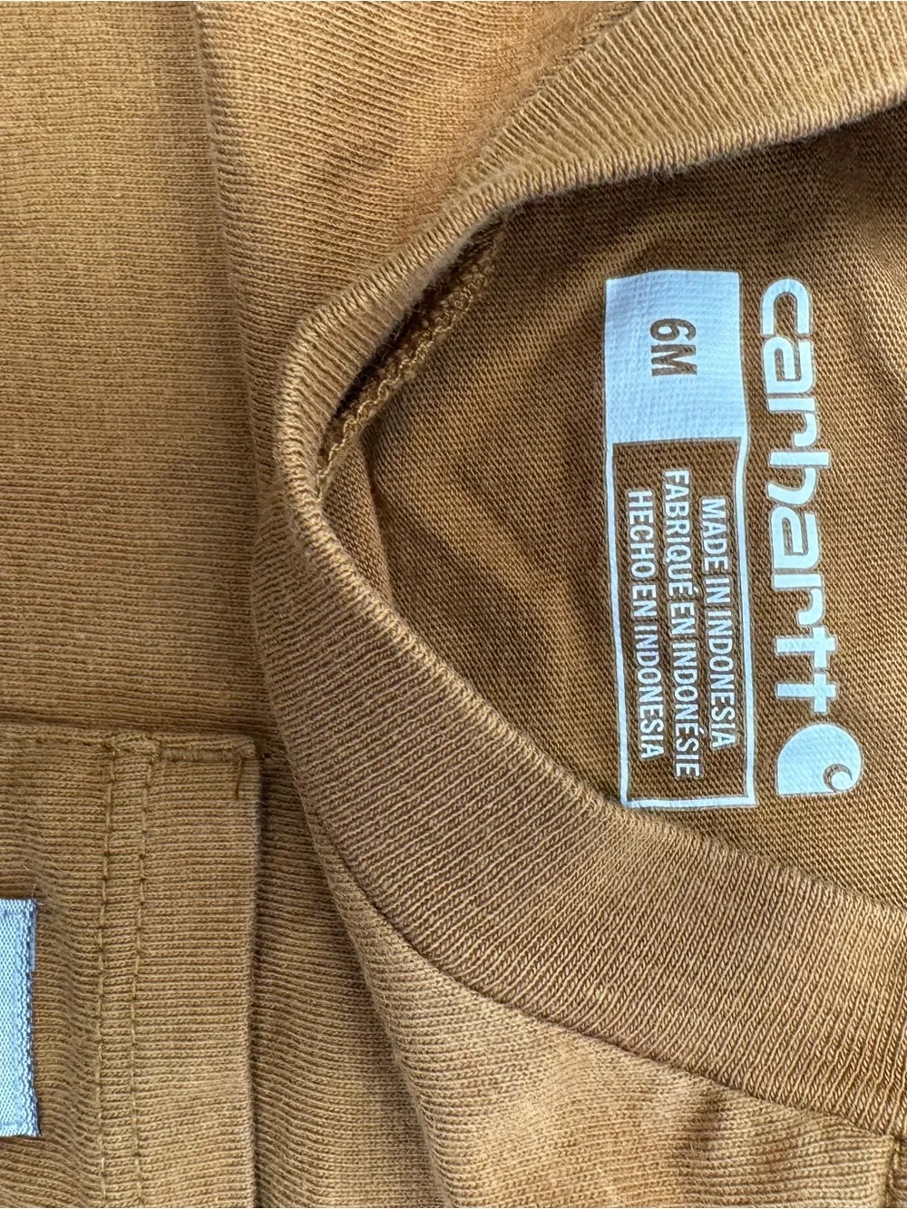 Carhartt Brown Short-Sleeve Onesie with Denim Carpenter Jeans